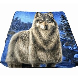 Wolf Night Sky Wild Frontier James Meger Blanket Throw Soft Plush 48"x60"